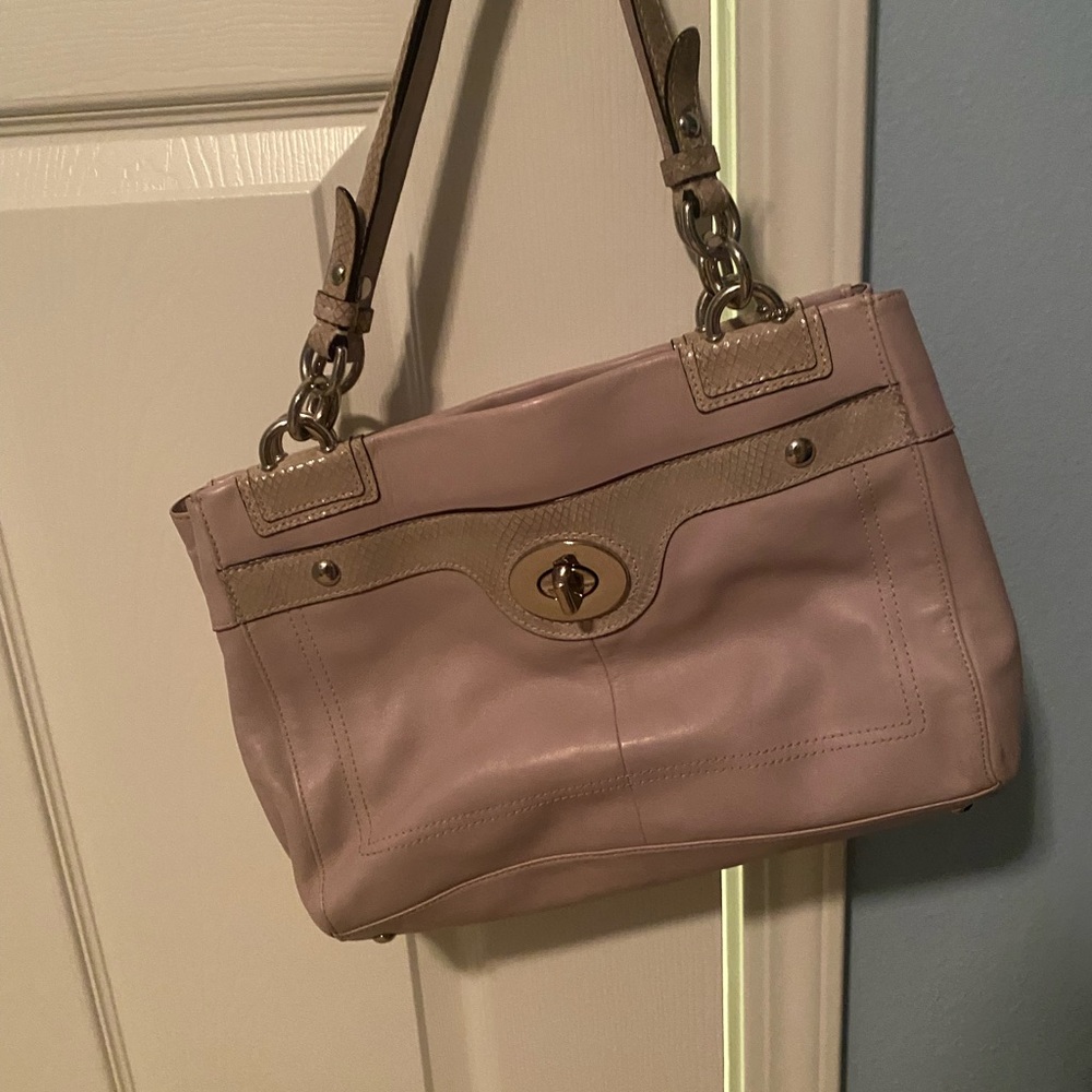 Coach purple leather shoulder bag